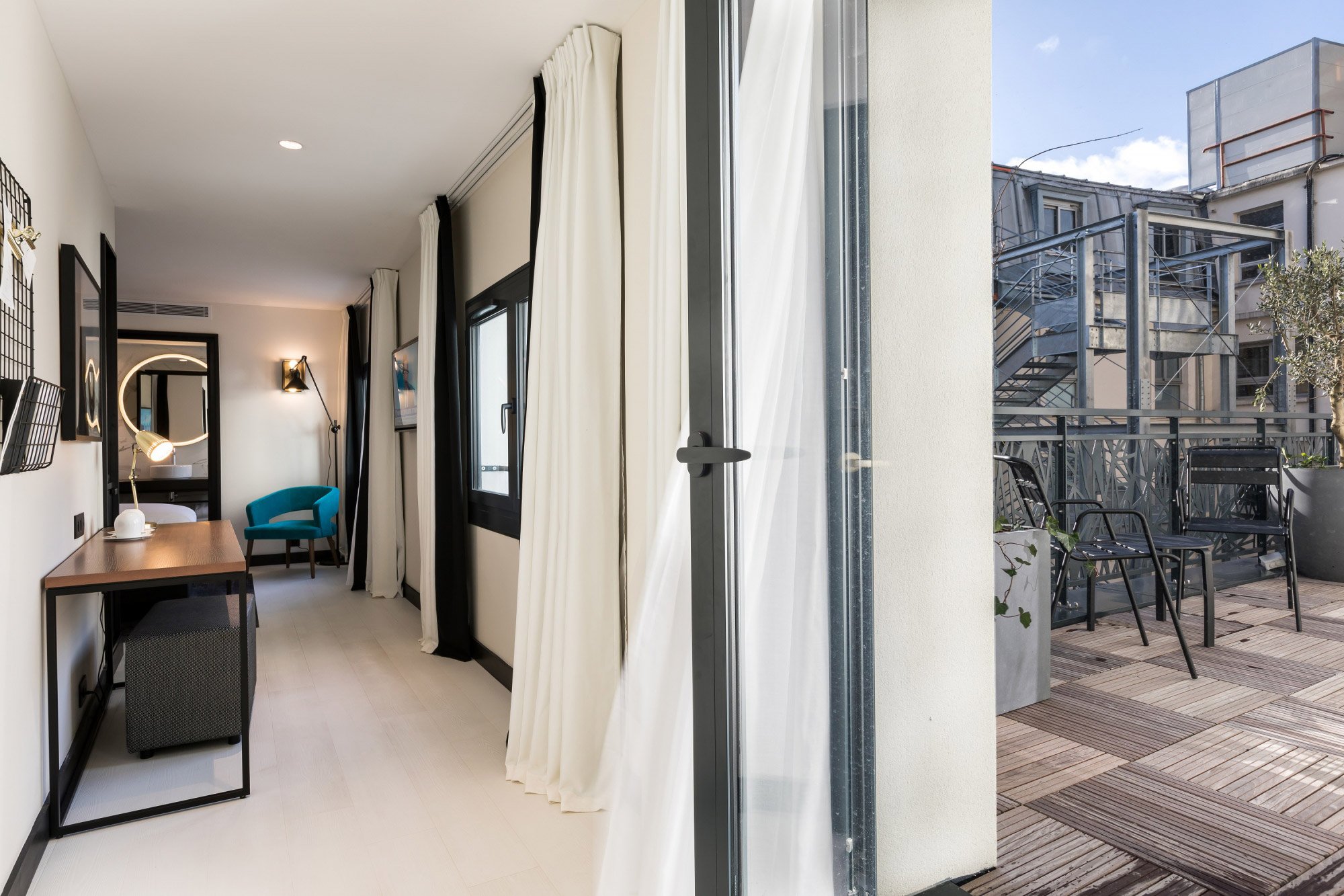 Luxury hotel room with balcony Paris SaintLazare LAZ